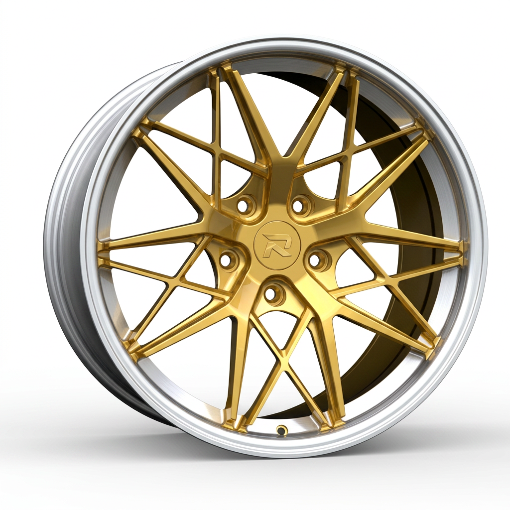 RZR CLXXIII forged wheel — Gloss Gold / Machined Lip