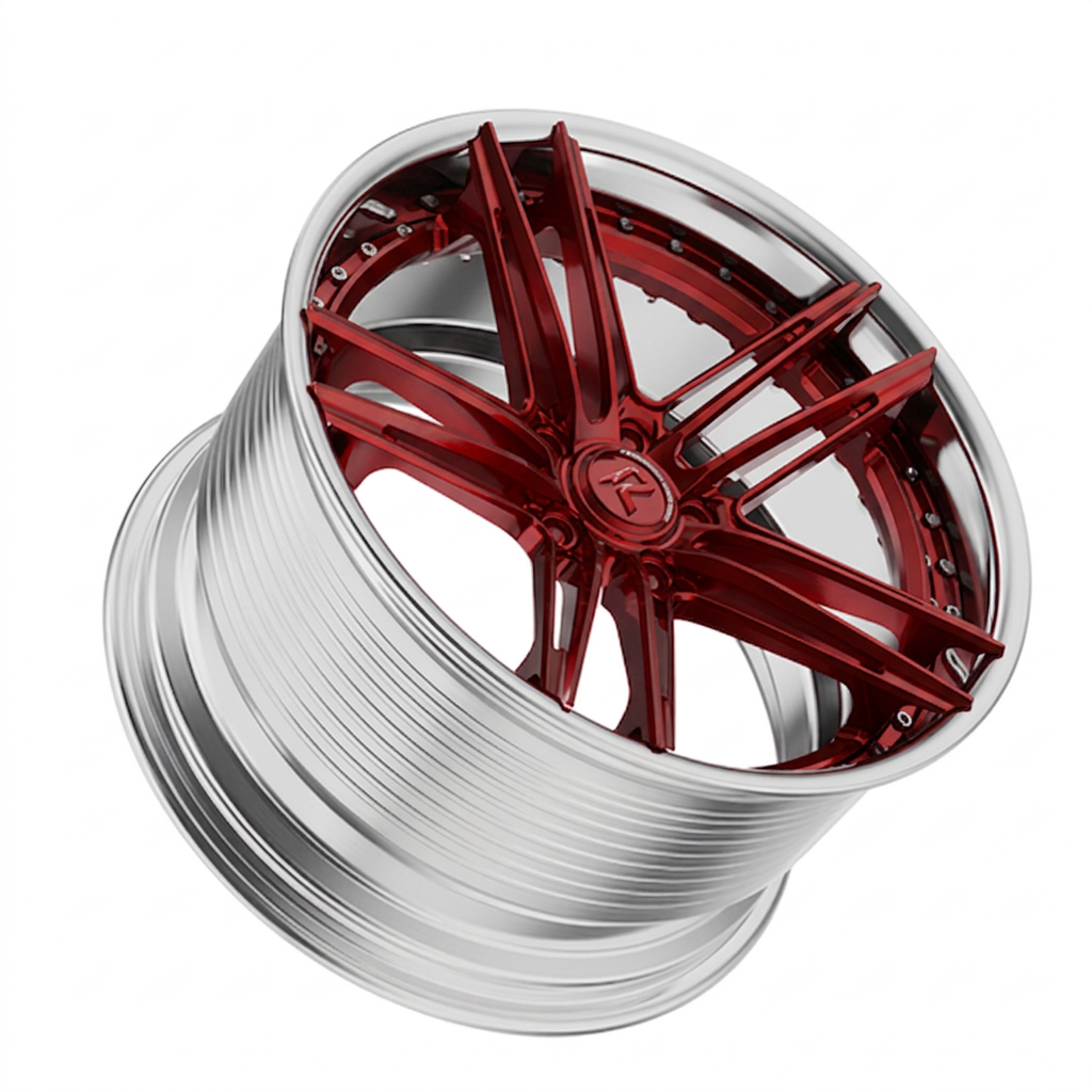 RZR LXIX forged wheel — Candy Red / Polished Lip