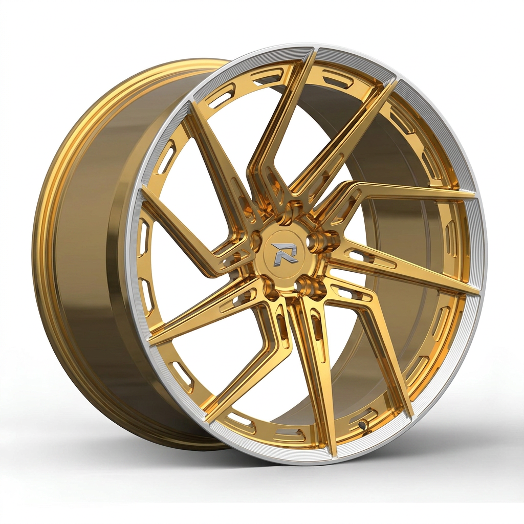 RZR CC forged wheel — Gloss Gold / Machined Lip