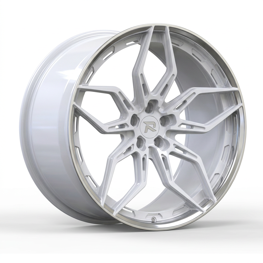 RZR CL forged wheel — Gloss White / Polished Lip