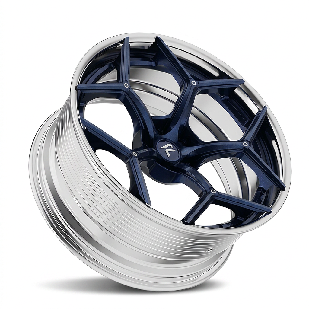 RZR LXI forged wheel — Midnight Blue Pearl / Polished Lip