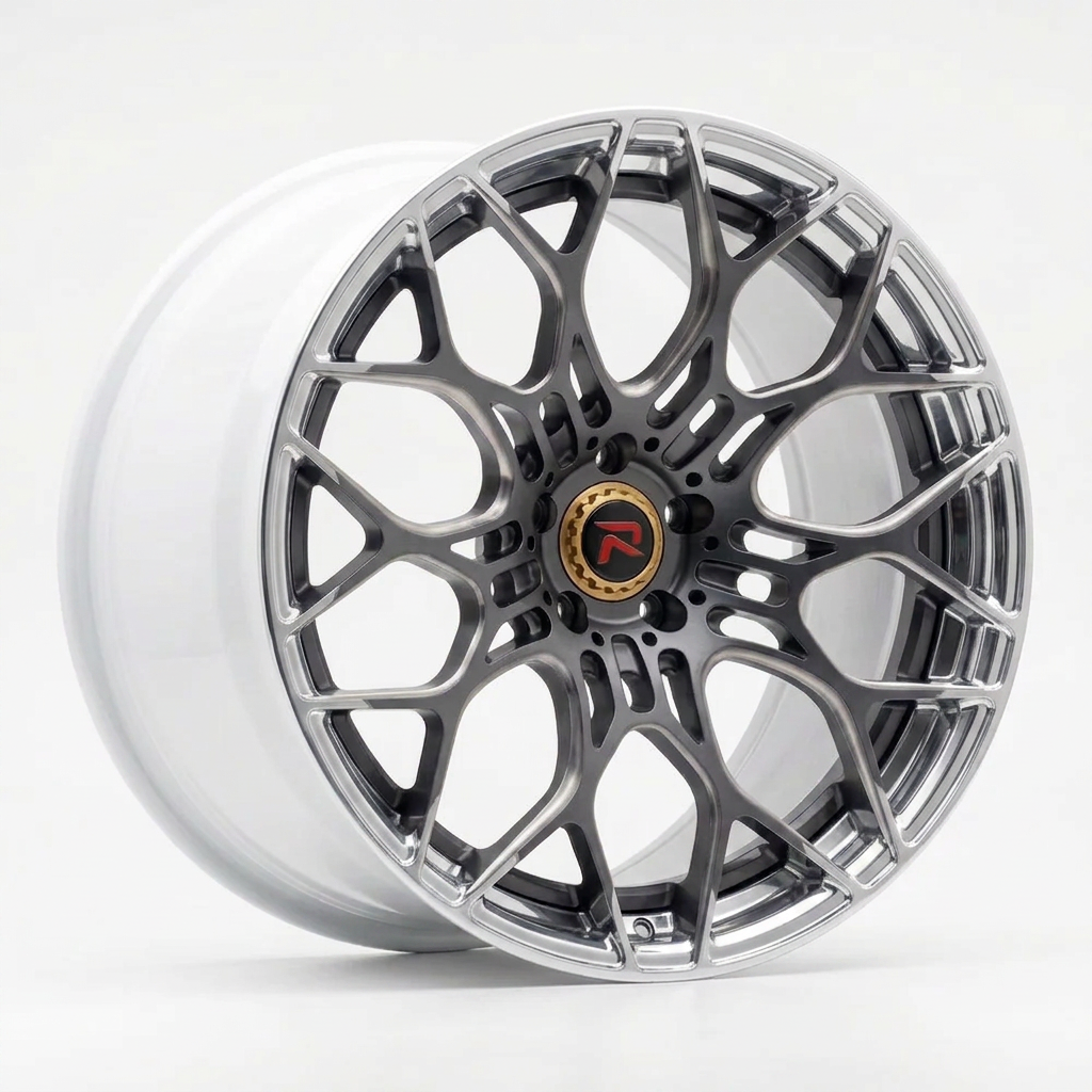 RZR XLV forged wheel — Graphite Machined / Polished Lip