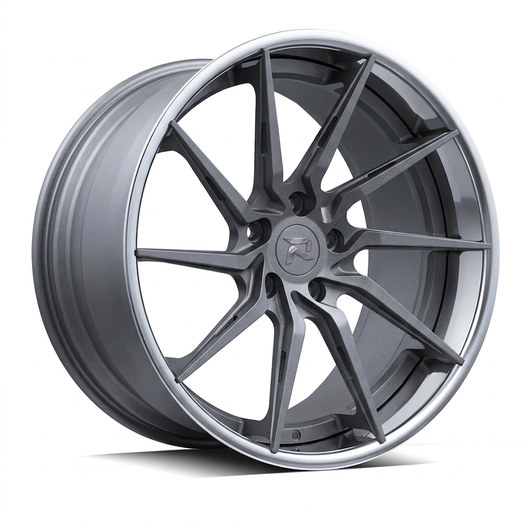 RZR XCIV forged wheel — Frozen Grey Matte / Polished Lip