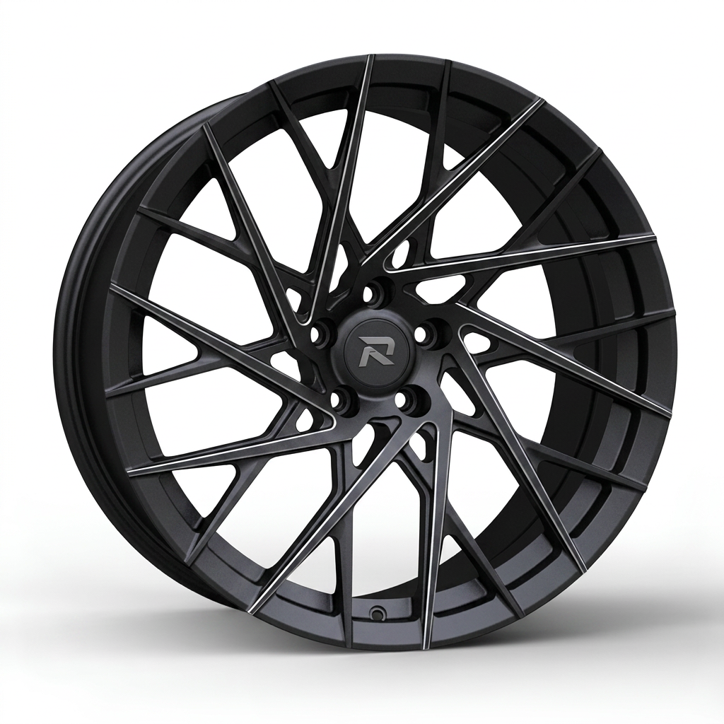 RZR CXV forged wheel — Matte Black / Milled Edges
