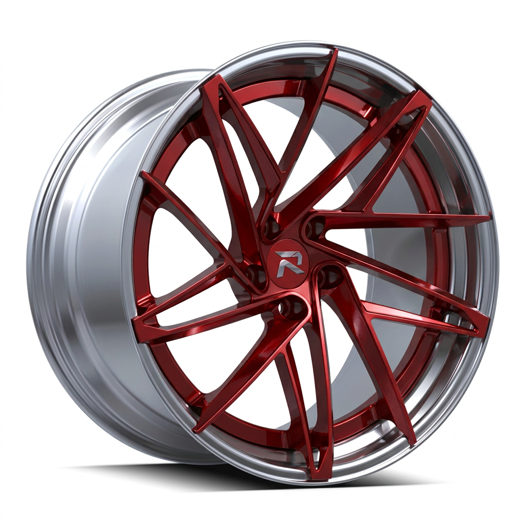 RZR CII forged wheel — Candy Red / Polished Lip