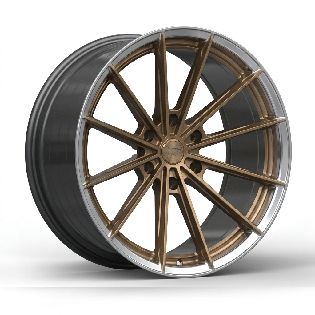 RZR CXX forged wheel — Brushed Bronze / Polished Lip