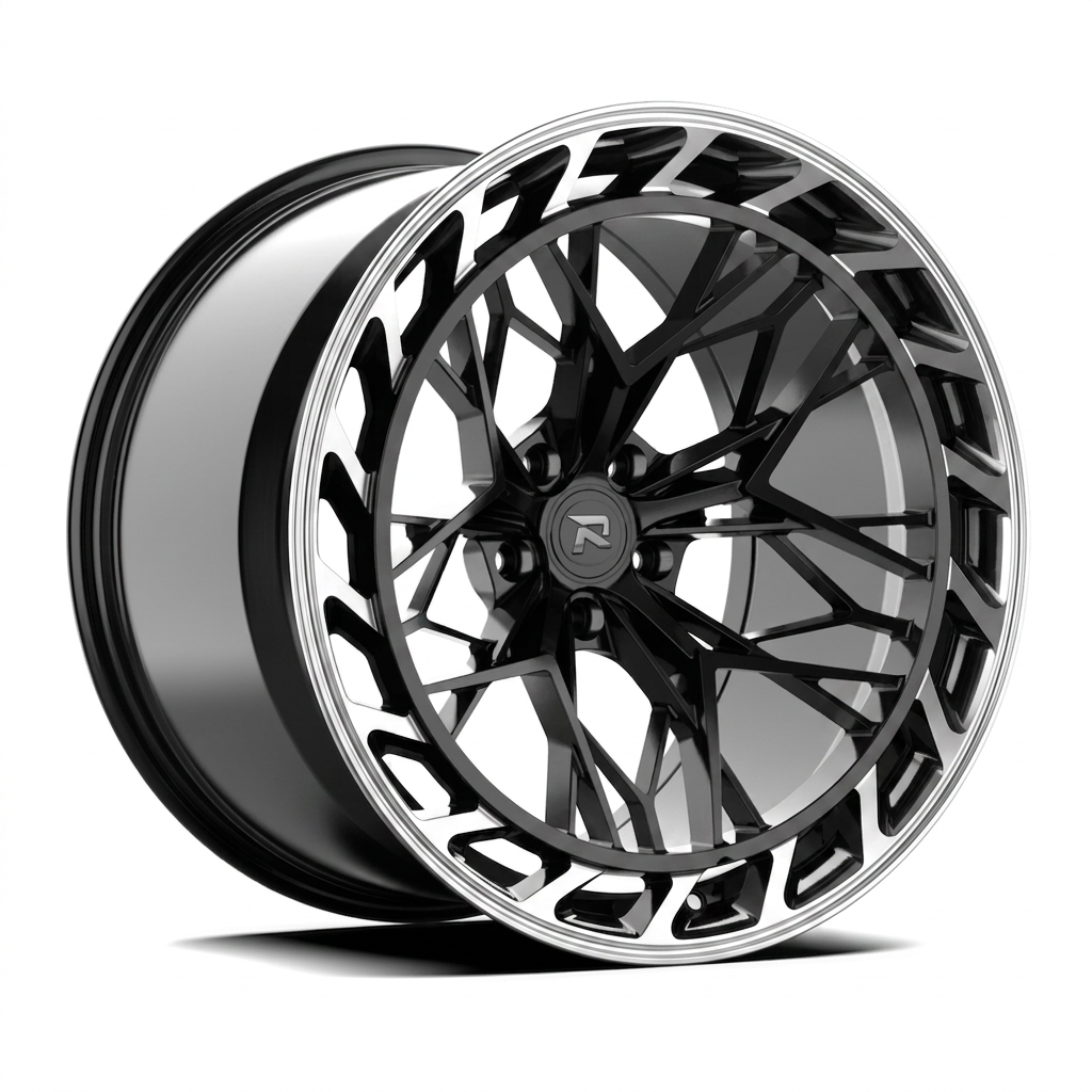 RZR CLXIX forged wheel — Gloss Black / Polished Lip