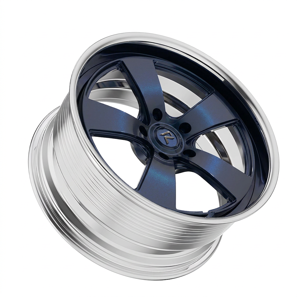 RZR LXVII forged wheel — Midnight Blue Pearl / Polished Lip