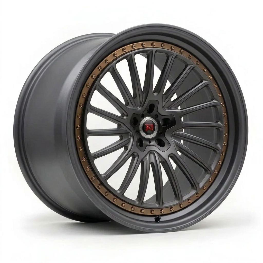 RZR XXV forged wheel — Matte Anthracite / Bronze Hardware