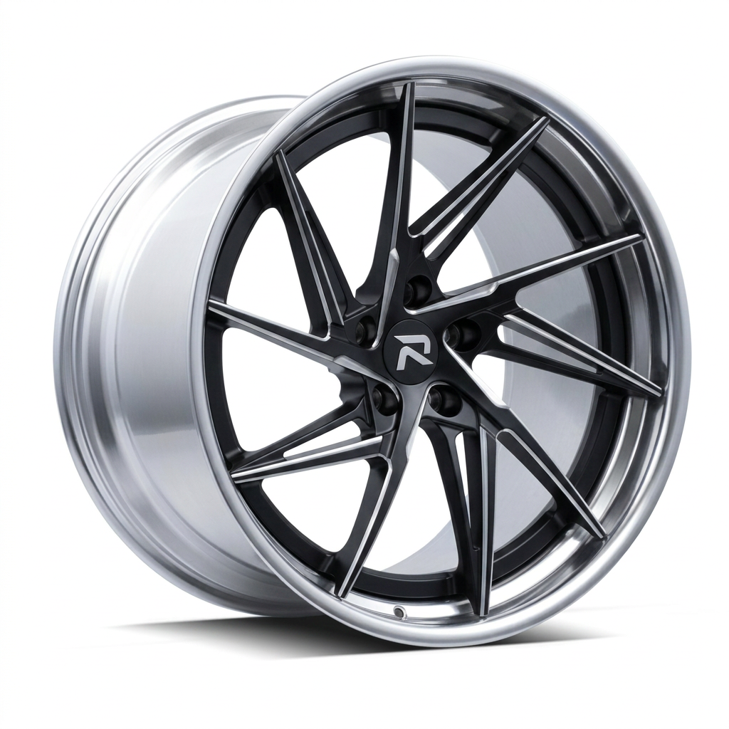 RZR XCIX forged wheel — Matte Black / Milled Edges