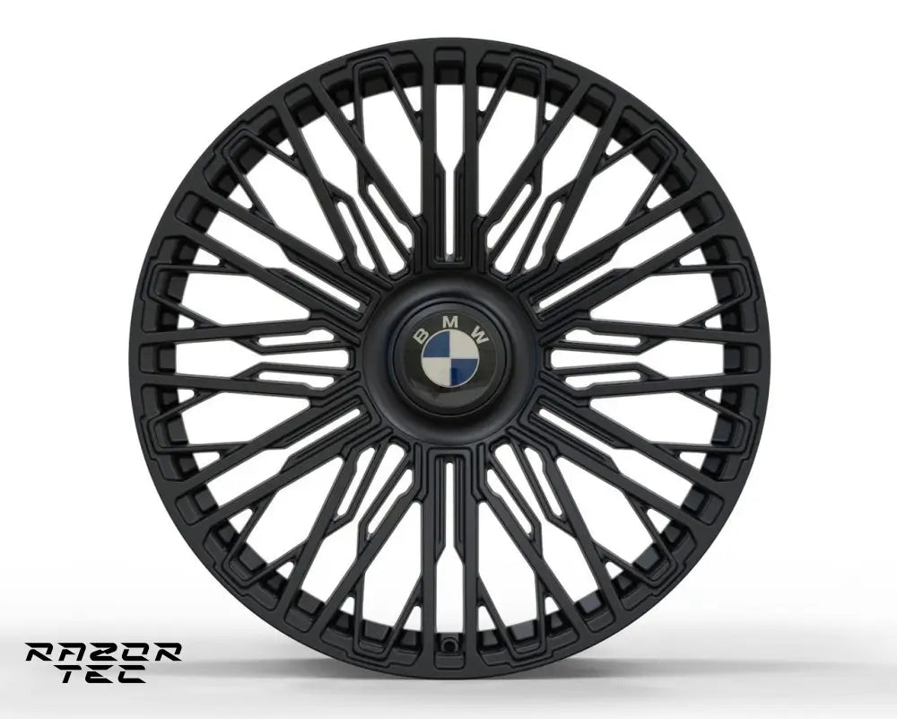 BMW 7-SERIES WHEELS 22’ GLOSS BLACK WITH FLOATING BMW CAPS