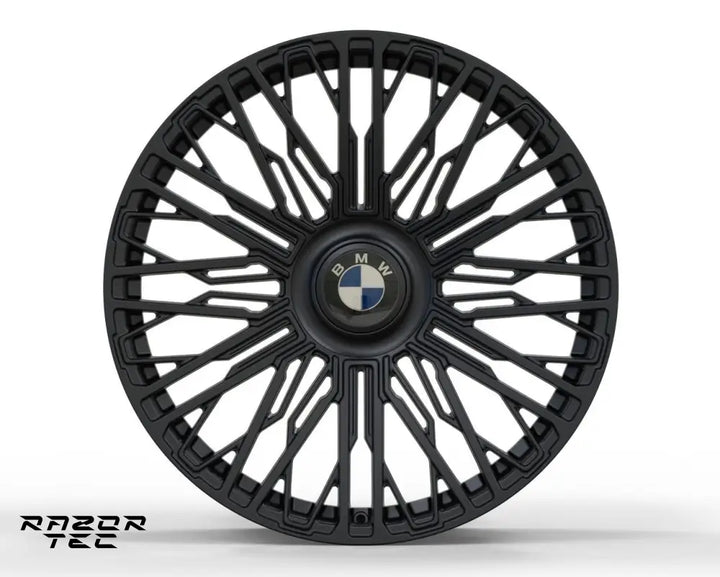 BMW 7-SERIES WHEELS 22’ GLOSS BLACK WITH FLOATING BMW CAPS