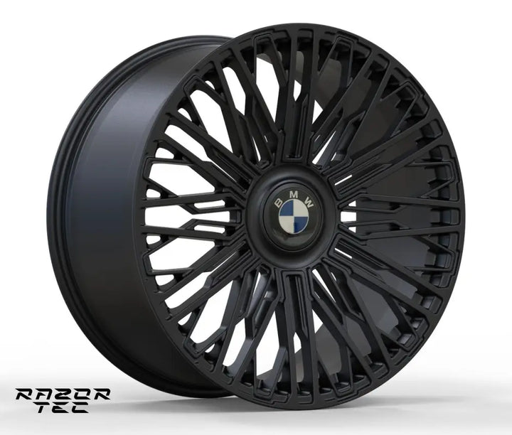 BMW 7-SERIES WHEELS 22’ GLOSS BLACK WITH FLOATING BMW CAPS