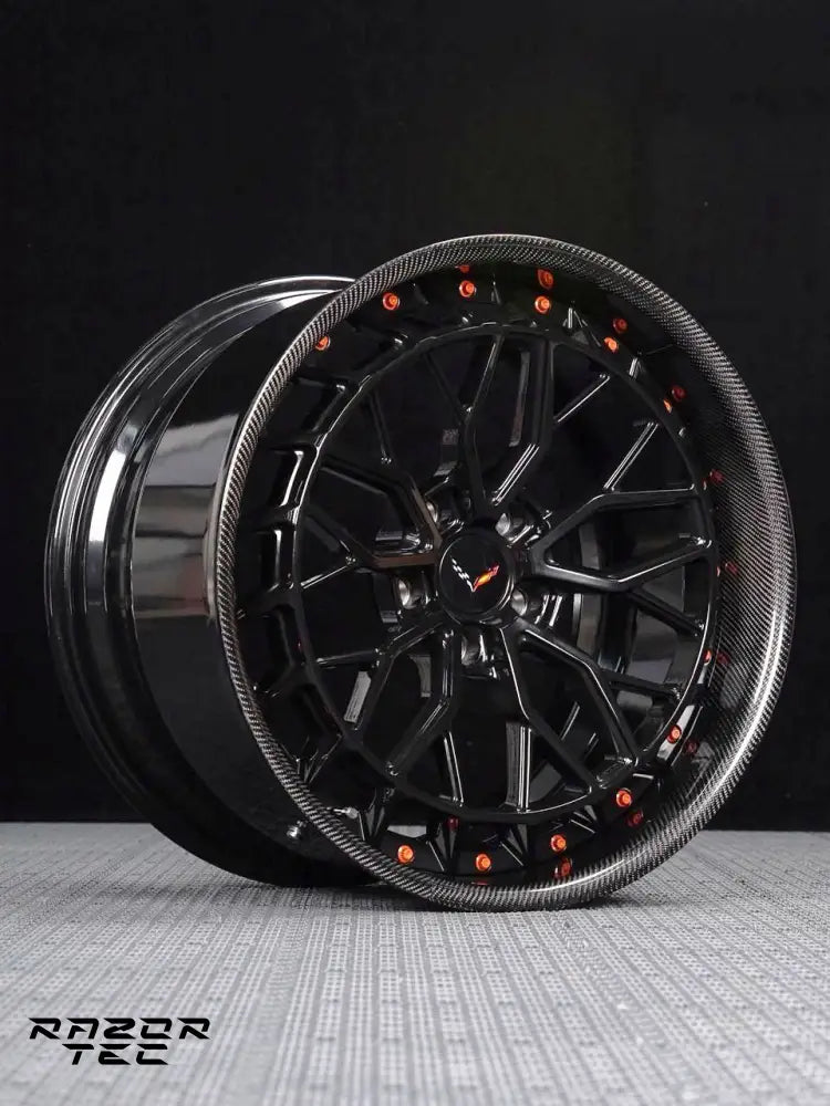 CORVETTE FORGED WHEELS WITH CARBON LIP