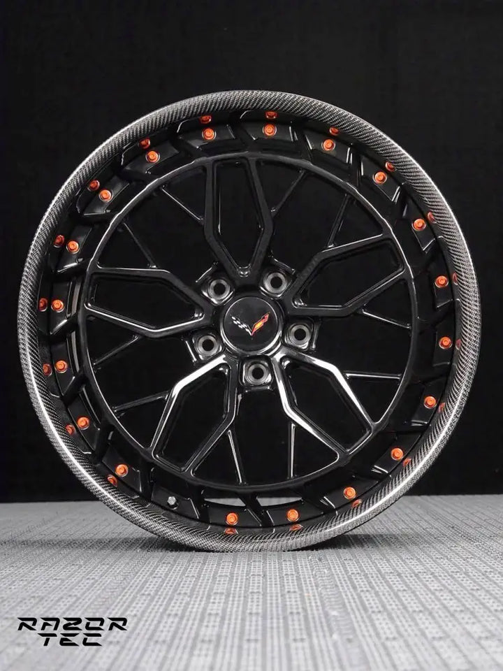 CORVETTE FORGED WHEELS WITH CARBON LIP