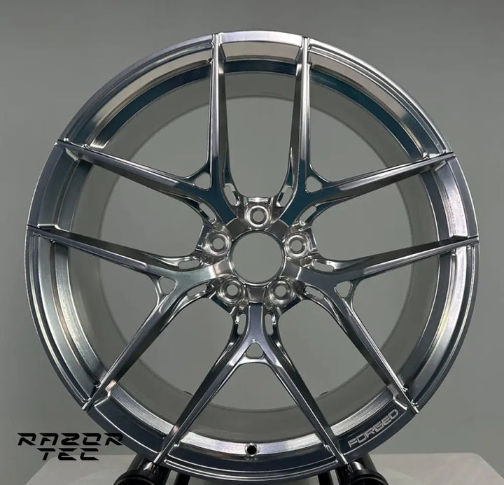 DARK SMOKED POLISHED MONOBLOCK FORGED WHEELS