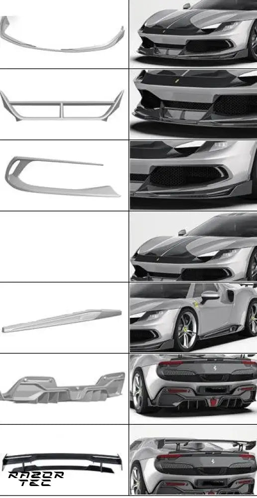 FERRARI 296 CARBON FIBER PARTS