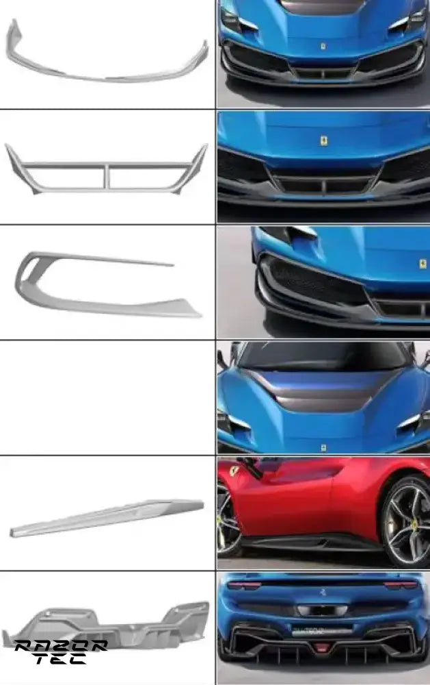 FERRARI 296 CARBON FIBER PARTS