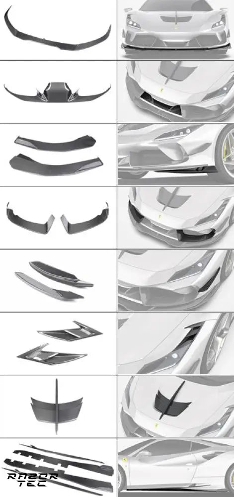 FERRARI F8 CARBON FIBER AERO KIT
