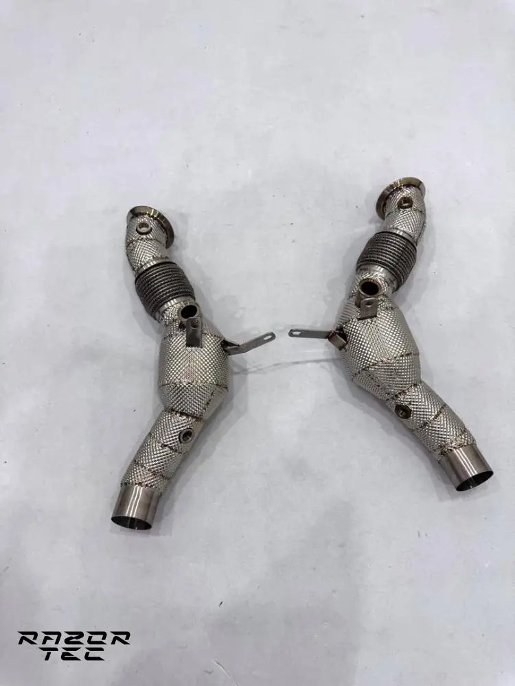 FERRARI F8 DOWNPIPES CATLESS OR WITH CATS