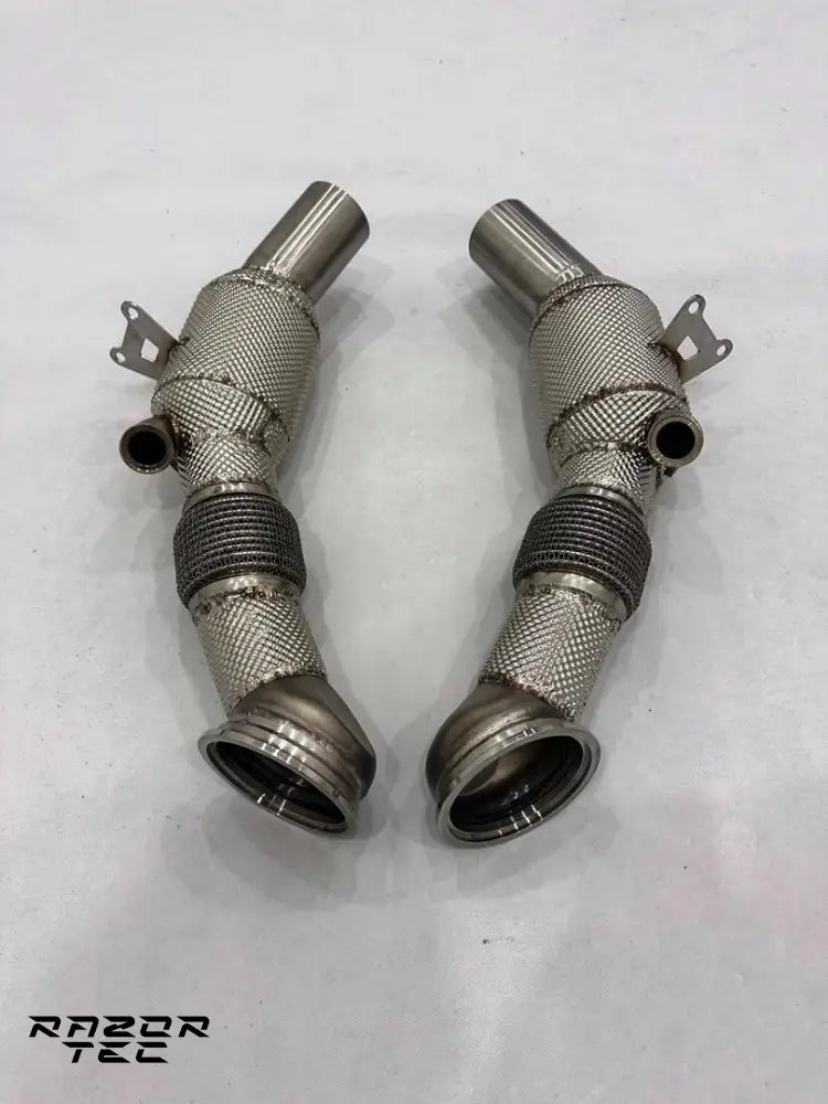 FERRARI SF90 RACE DOWNPIPES WITH 100 CELL CATS