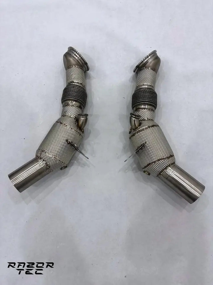 FERRARI SF90 RACE DOWNPIPES WITH 100 CELL CATS