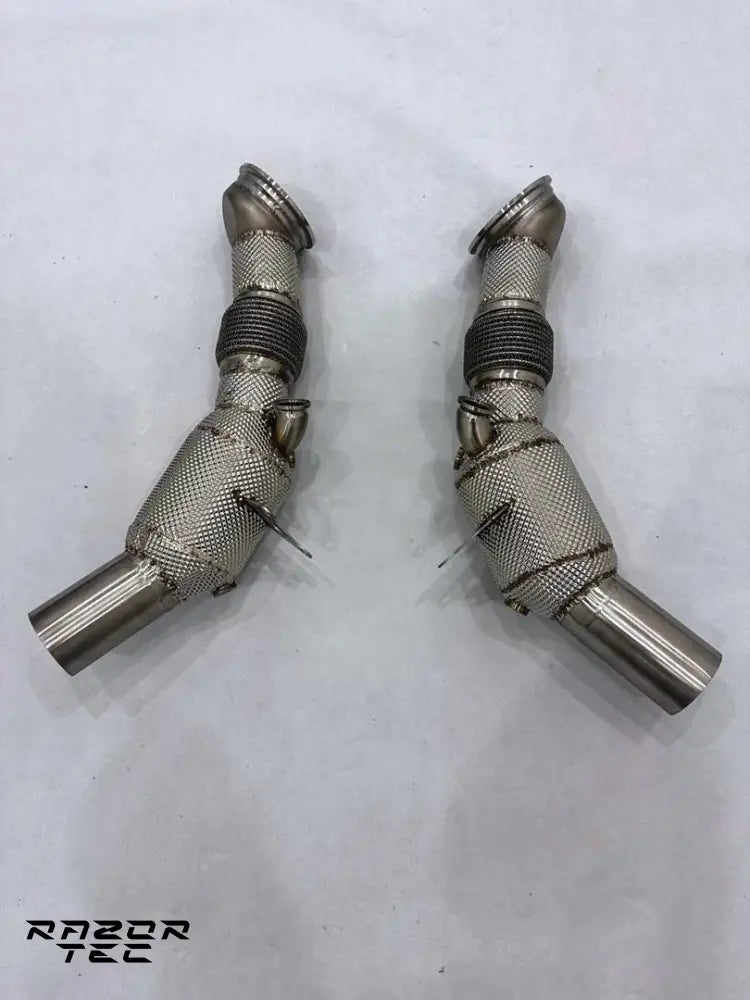 FERRARI SF90 RACE DOWNPIPES WITH 100 CELL CATS