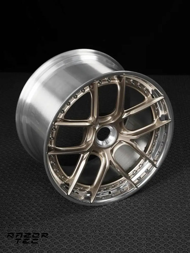 PORSCHE 992 TURBO S FORGED WHEELS - FROZEN POLISHED GOLD
