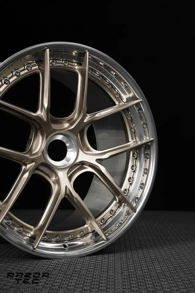 PORSCHE 992 TURBO S FORGED WHEELS - FROZEN POLISHED GOLD