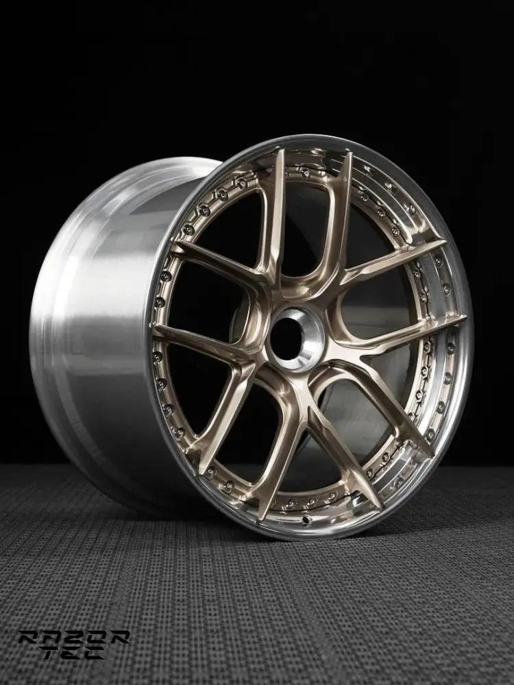 PORSCHE 992 TURBO S FORGED WHEELS - FROZEN POLISHED GOLD