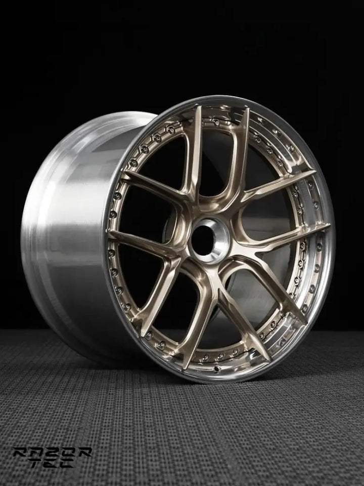 PORSCHE 992 TURBO S FORGED WHEELS - FROZEN POLISHED GOLD