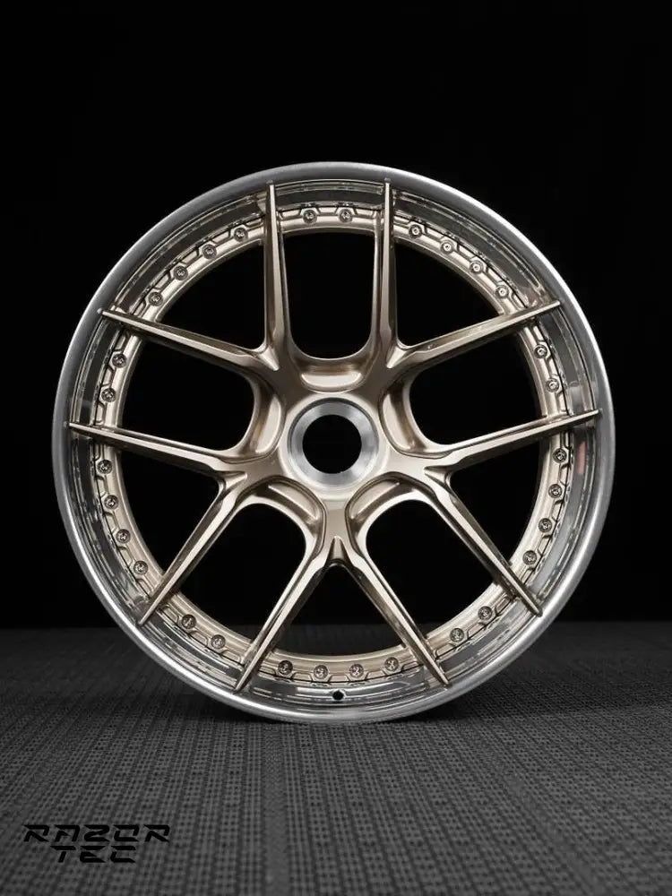 PORSCHE 992 TURBO S FORGED WHEELS - FROZEN POLISHED GOLD