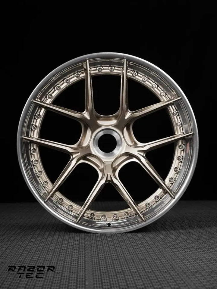 PORSCHE 992 TURBO S FORGED WHEELS - FROZEN POLISHED GOLD